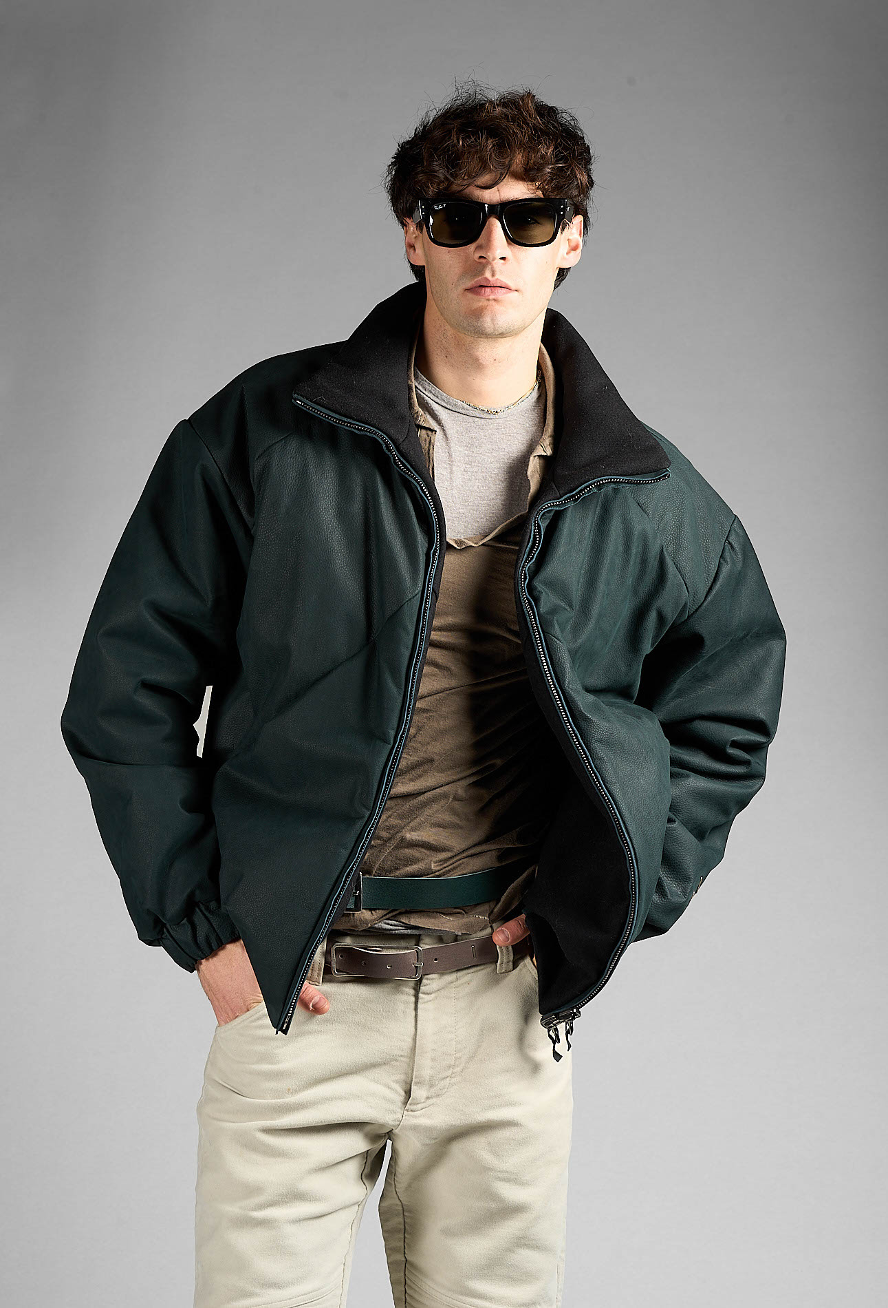 DANIELE BASTA LEATHER AND SILVER JACKET 